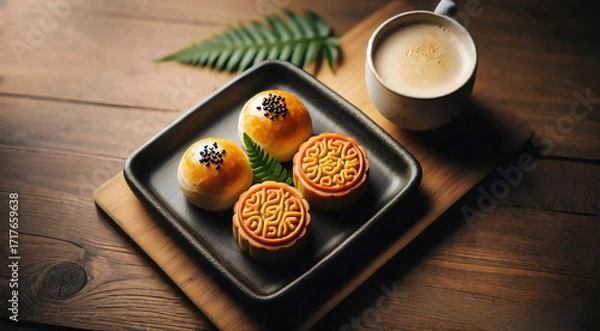 Obraz 中秋節 月餅 茶