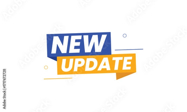 Fototapeta New update banner template isolated on white
background. Vector illustration