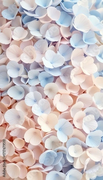 Fototapeta Delicate pastel hued petals create a soft, tranquil, and inviting floral background filling the entire frame in exquisite detail