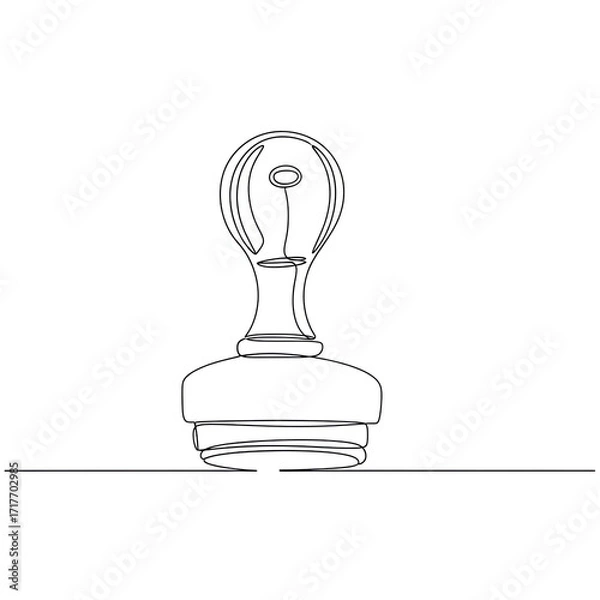 Fototapeta Outline drawing of a rubber stamp on a flat surface  