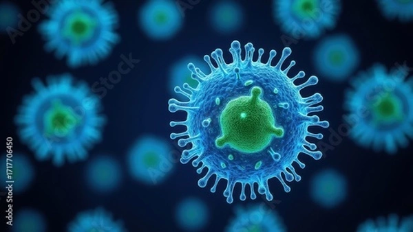 Fototapeta Fluorescence Image of Cell Engaged in Phagocytosis Process