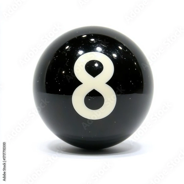 Fototapeta Small Black Eight Ball from Billiards Set for Game Enthusiasts
