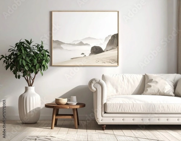 Fototapeta Coastal Landscape Photograph in Minimalist Setting