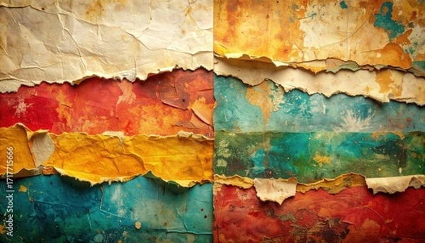 Fototapeta Abstract Colorful Torn Paper Texture Background