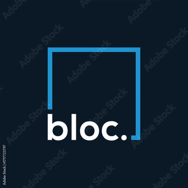 Fototapeta bloc logo design, square graphic icon, business vector concept