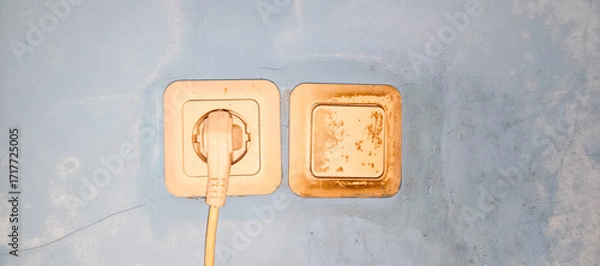 Fototapeta electrical outlet on a wall