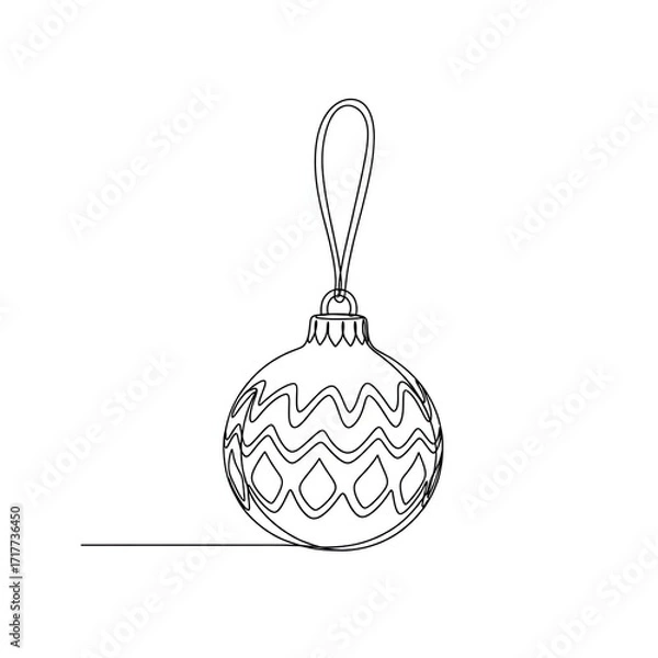 Fototapeta Continuous line drawing of a leaf on white background  