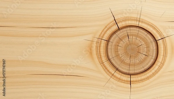 Fototapeta Wooden Board With Knots Showing Natural Pattern and Texture, Ideal for Backgrounds, Crafts, and Construction Projects