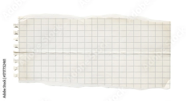 Fototapeta Torn paper sheet with lines isolated realistic texture isolated on transparent background