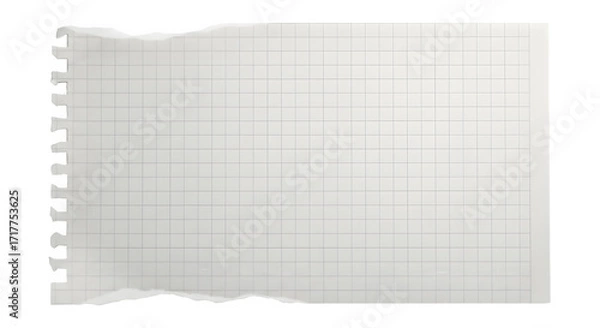 Fototapeta Torn paper sheet with lines isolated for text and notes creative design elements isolated on transparent background