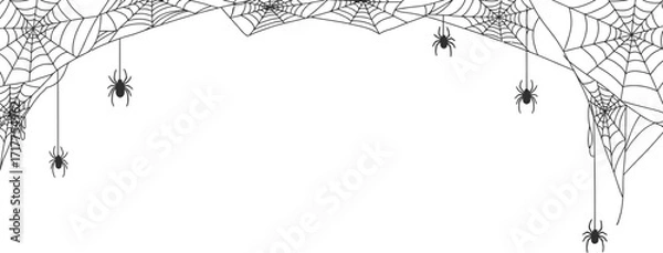 Fototapeta Spooky Spiderweb Delight A Chilling Halloween Vector Graphic
