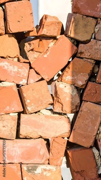 Obraz Stacked terracotta bricks