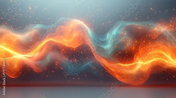 Fototapeta Glowing abstract energy wave digital art high resolution photo