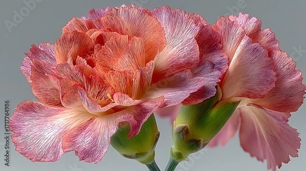 Fototapeta Fresh carnation flower with soft texture high resolution image