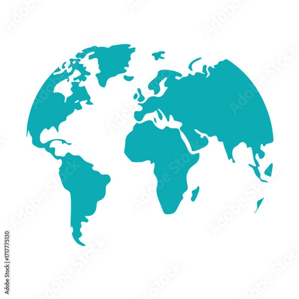 Fototapeta world map on white background