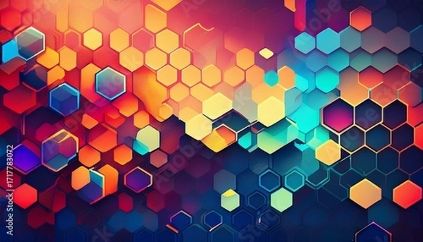 Fototapeta abstract background with hexagons generative ai