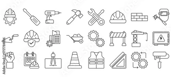 Fototapeta Set of Labor Icons or symbols Vector fully editable file.