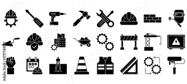 Fototapeta Set of Labor Icons or symbols Vector fully editable file.