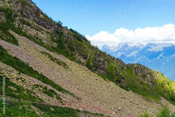 Fototapeta high in the mountains in summer