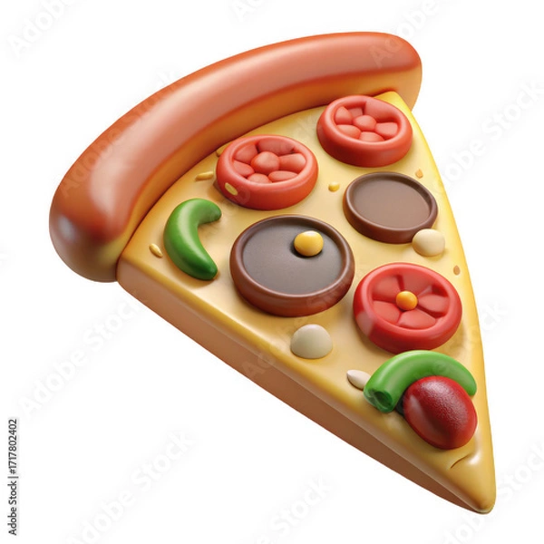 Fototapeta Delicious sliced pepperoni pizza with toppings and golden crust isolated on white background
