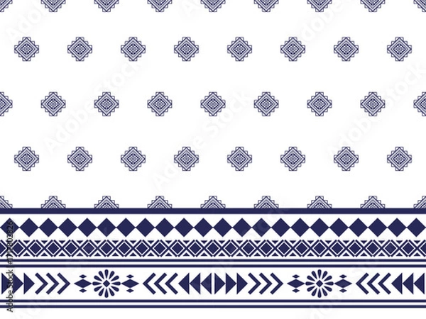 Fototapeta Geometric ethnic pattern. Geometric ethnic pattern, Navajo, Native American tribal fabric design for clothing, textile, wrapping, background, wallpaper, carpet, embroidery, print, vector, illustration