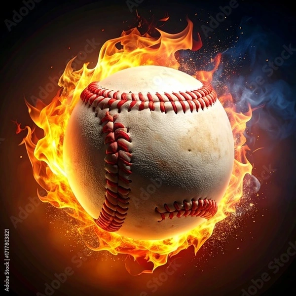 Obraz Baseball on fire