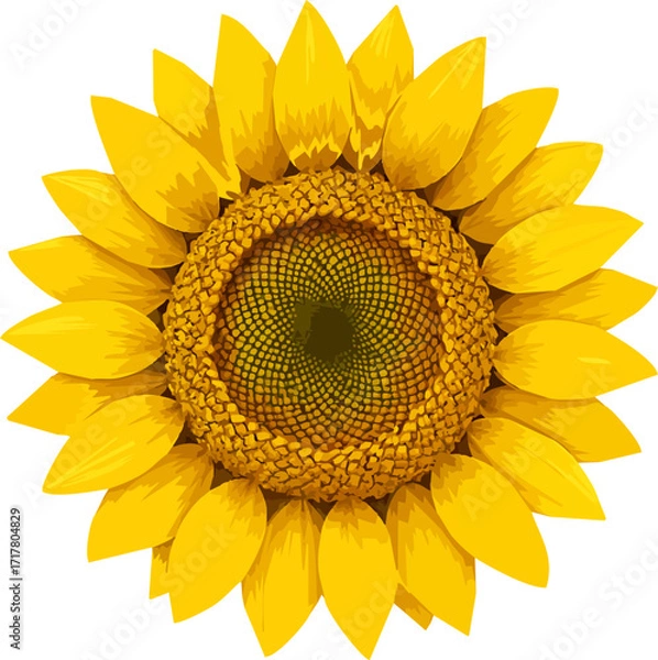 Obraz Realistic Sunflower Head Illustration
