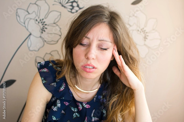 Obraz Girl having a headache