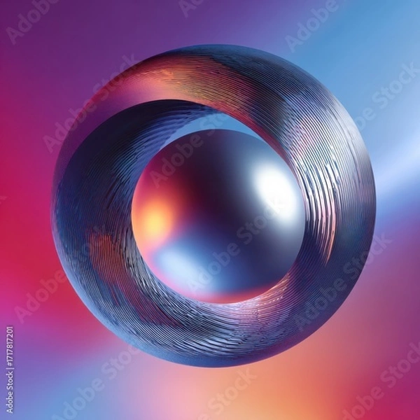 Obraz Metallic Ring with Interior Reflections