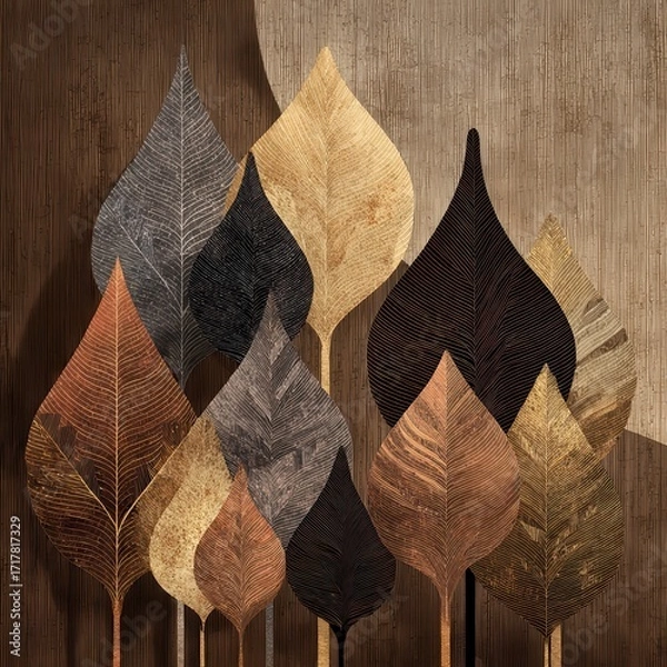 Obraz Stylized Leaf Arrangement