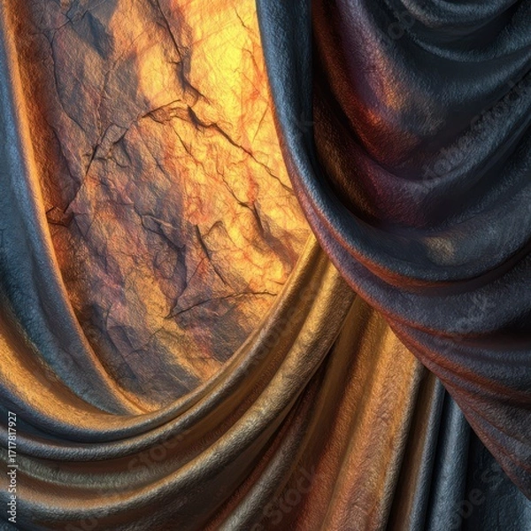 Obraz Draped Fabrics Revealing Textured Illuminated Surface