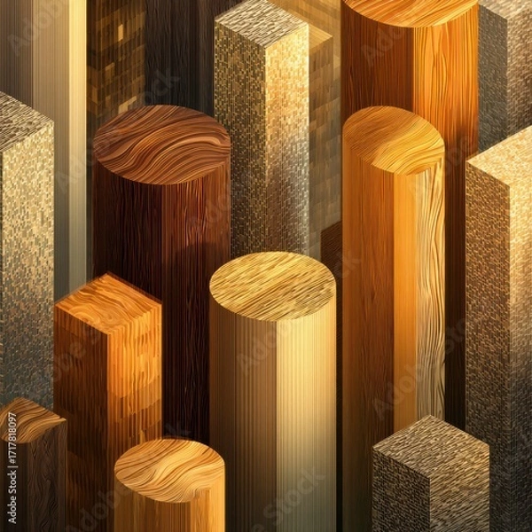 Obraz Abstract Wood Grain Shapes