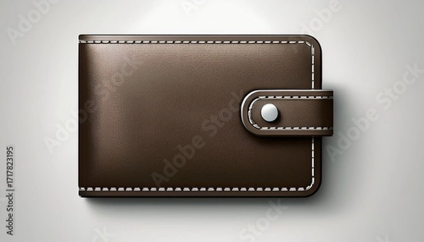 Fototapeta classic leather wallet minimal design isolated on white background