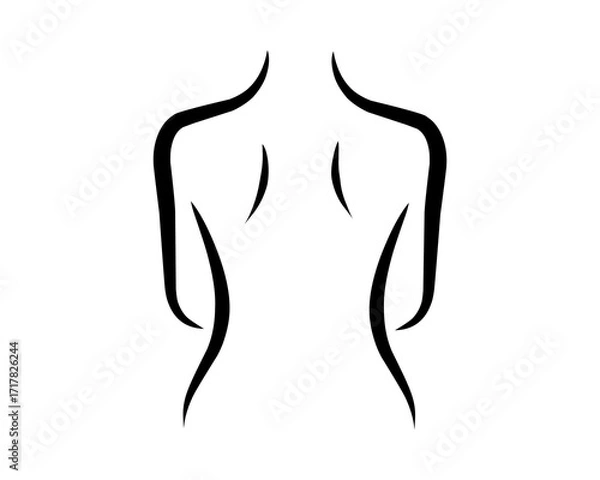 Obraz Elegant woman's back silhouette for wellness, beauty, and spa design projects