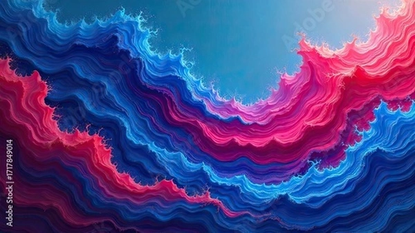 Fototapeta Abstract Colorful Waves of Vivid Hues Intertwined in a Dynamic Flow