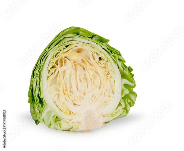 Fototapeta Cabbage isolated on white background, contour