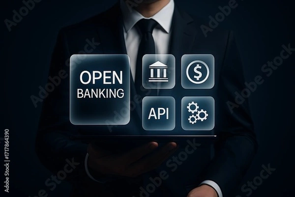 Fototapeta Open Banking API Integration – Innovative Financial Technology for Secure Banking Solutions
