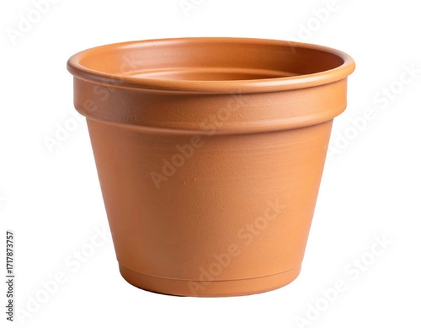 Fototapeta Minimalist Terracotta Clay Flower Pot with Smooth Finish Isolated on Transparent Background PNG