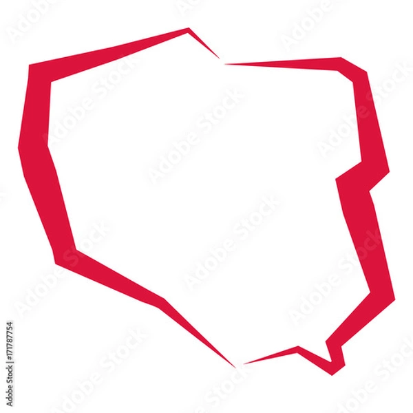 Obraz Polska - mapa konturowa