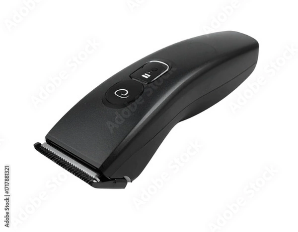 Fototapeta  “Compact Cordless Beard Trimmer with LED Indicator, isolated on a transparent background”.