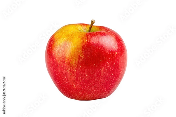Fototapeta Red and Yellow Apple with Speckles on Black Background