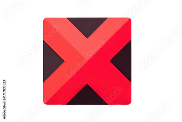 Fototapeta Red X Mark on Transparent Background