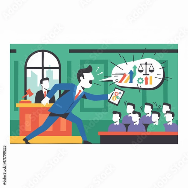 Fototapeta The Compelling Closing Argument in Court