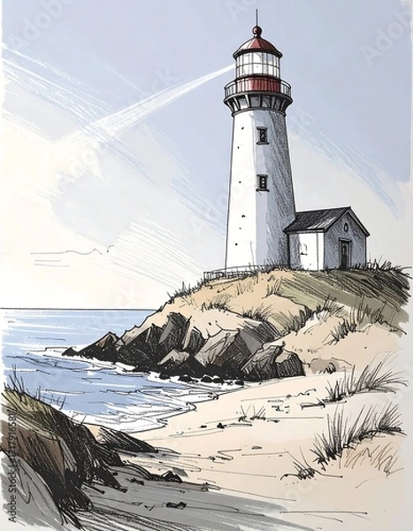 Obraz Lighthouse on a coastal scene