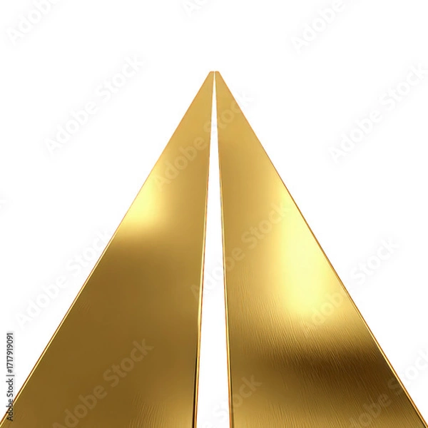 Fototapeta Golden Triangle Abstract Shape on Black Background