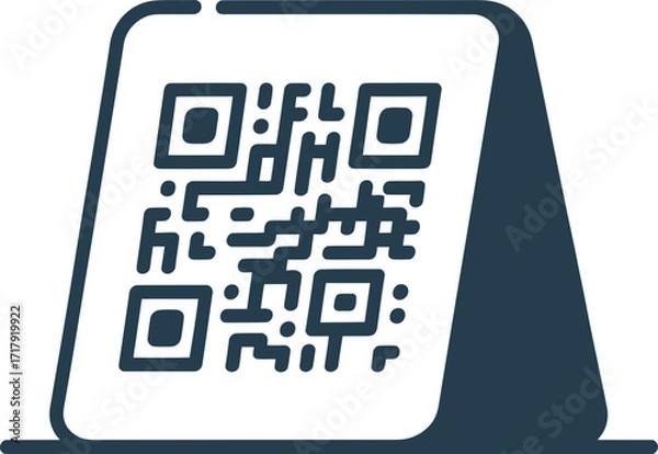 Fototapeta QR Code Icon on Stand Illustration for Mobile Scanning and Information Access on Transparent Backdrop