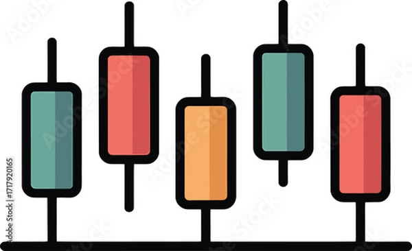 Fototapeta Candlestick Chart Pattern Analysis for Stock Market Investment and Financial Trading Strategy Icon