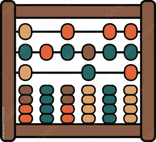 Fototapeta A Colorful Abacus Illustration, Perfect for Educational Materials, Math-Related Designs, and Creative Projects