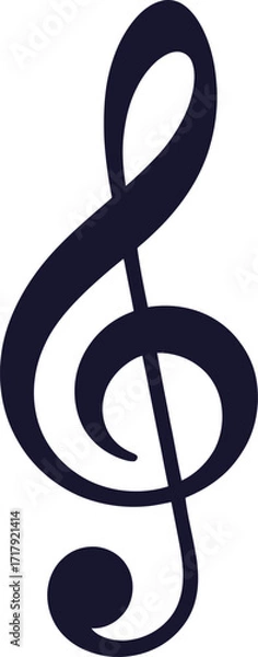 Fototapeta A Simple Treble Clef Illustration, Ideal for Educational Materials, Musical Projects, and Creative Designs