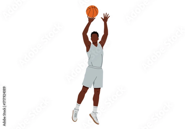 Fototapeta Basketball player in action shooting a ball.